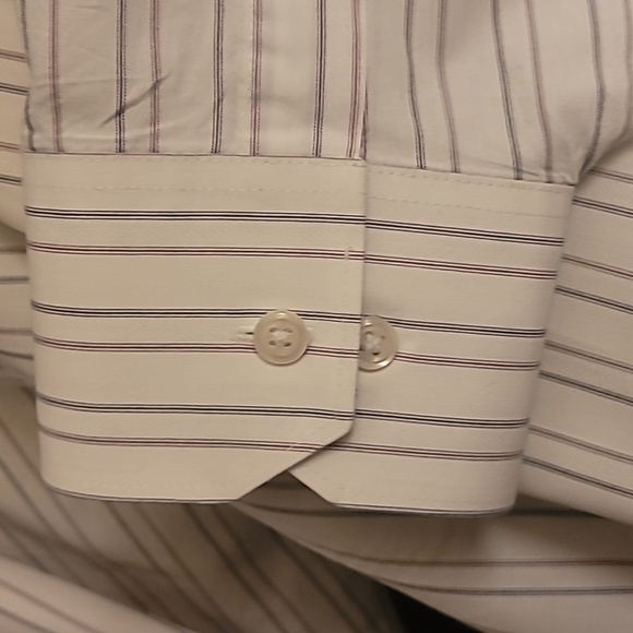 Geoffrey Beene Men's Fitted Stripe Shirt 18" Neck - Picture 5 of 9